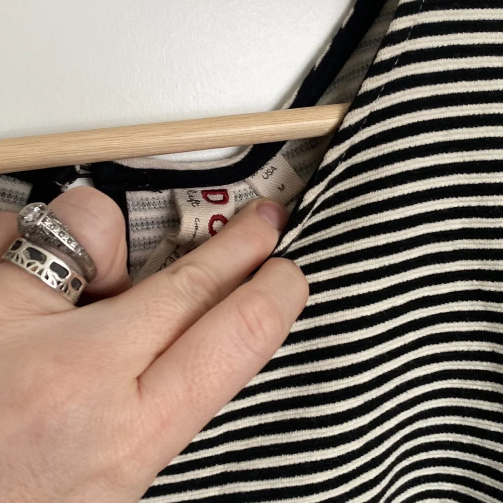 Anthropologie medium stripe puff sleeve top - Picture 6 of 7